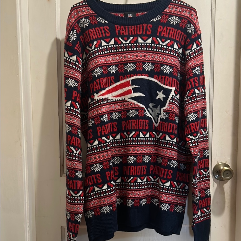 Men's Sweater - Patriots Red and Blue